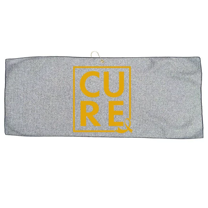 CURE Childhood Cancer Awareness Yellow Gold Ribbon Large Microfiber Waffle Golf Towel