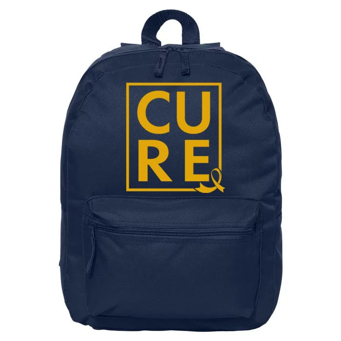 CURE Childhood Cancer Awareness Yellow Gold Ribbon 16 in Basic Backpack