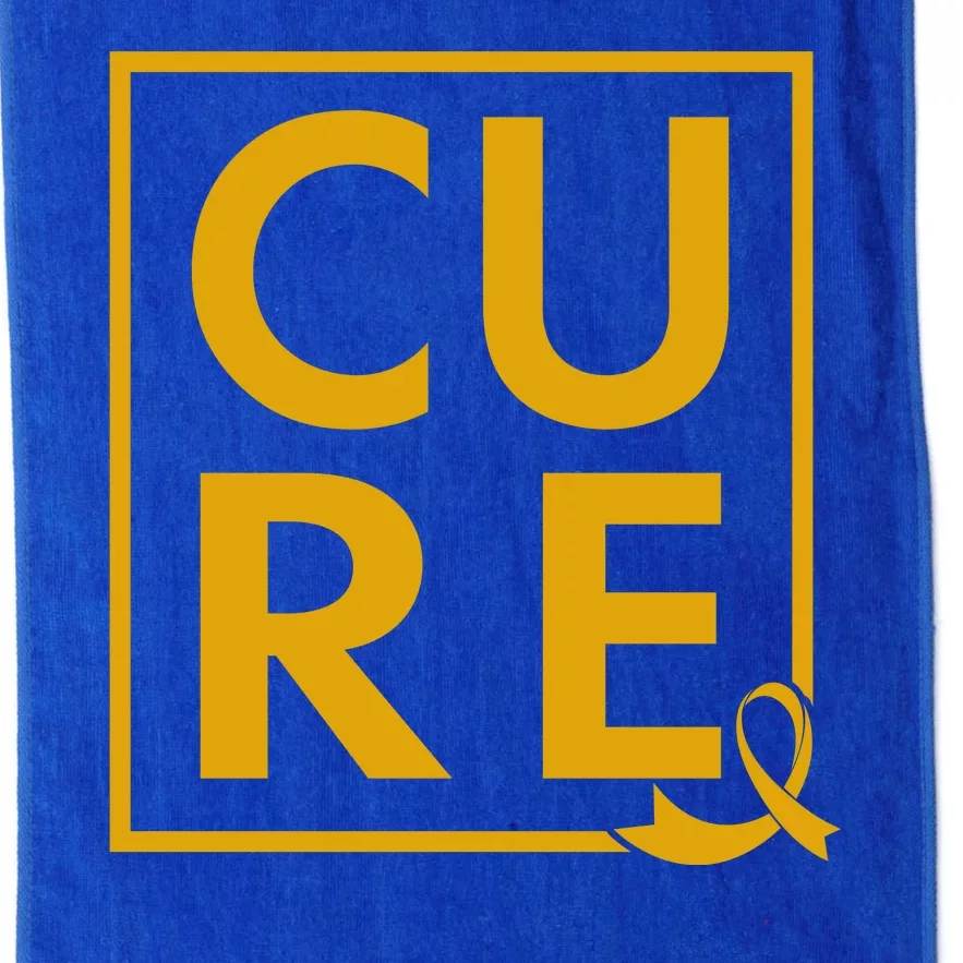 CURE Childhood Cancer Awareness Yellow Gold Ribbon Platinum Collection Golf Towel