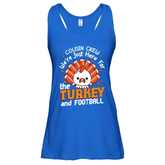 Cousin Crew Cute Turkey Football Feathers Happy Thanksgiving Gift Ladies Essential Flowy Tank