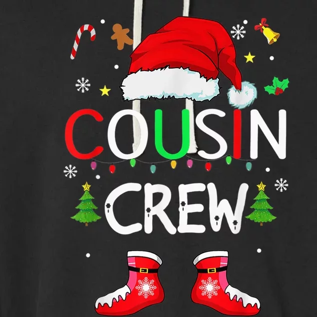 Cousin Crew Christmas Santa Matching Family Squad Xmas Garment-Dyed Fleece Hoodie