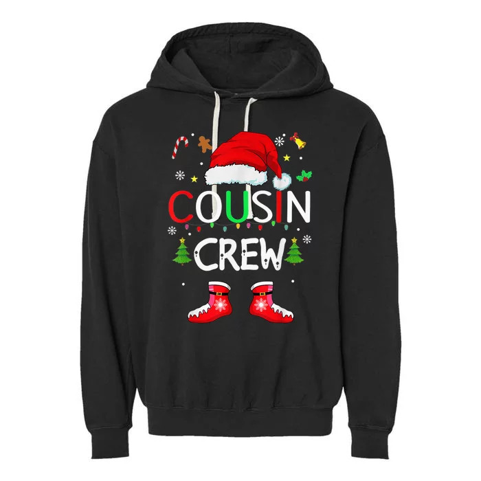 Cousin Crew Christmas Santa Matching Family Squad Xmas Garment-Dyed Fleece Hoodie