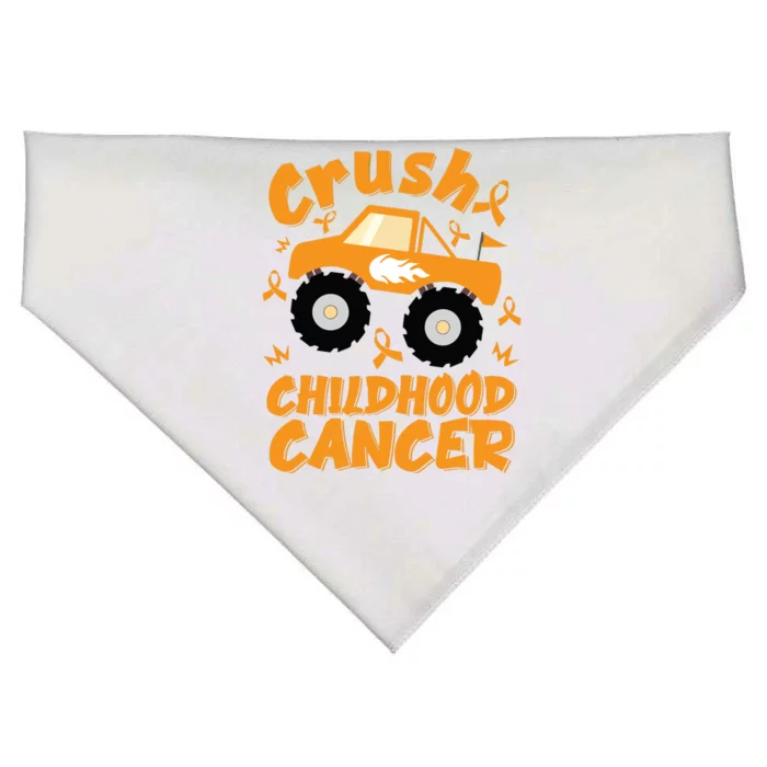 Crush Childhood Cancer Awareness Monster Truck & Gold Ribbon USA-Made Doggie Bandana