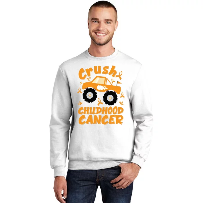 Crush Childhood Cancer Awareness Monster Truck & Gold Ribbon Sweatshirt