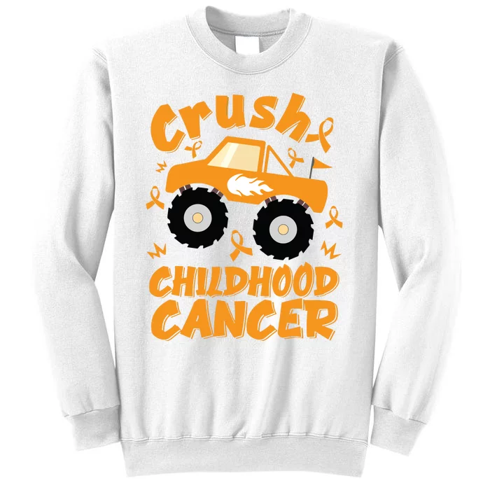 Crush Childhood Cancer Awareness Monster Truck & Gold Ribbon Sweatshirt