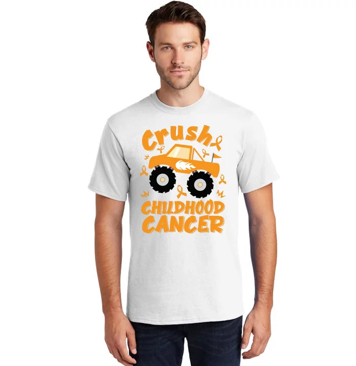 Crush Childhood Cancer Awareness Monster Truck & Gold Ribbon Tall T-Shirt