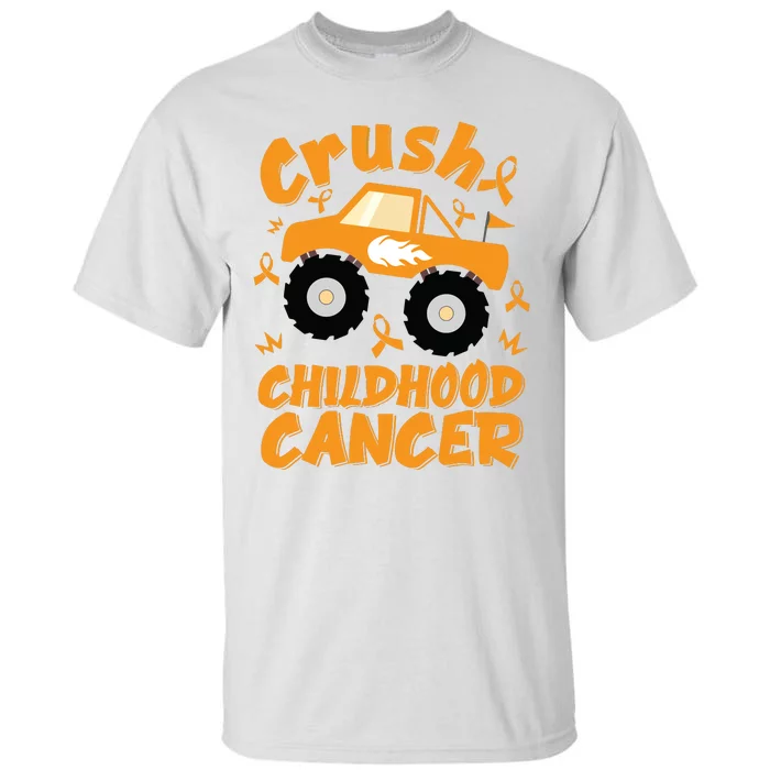 Crush Childhood Cancer Awareness Monster Truck & Gold Ribbon Tall T-Shirt