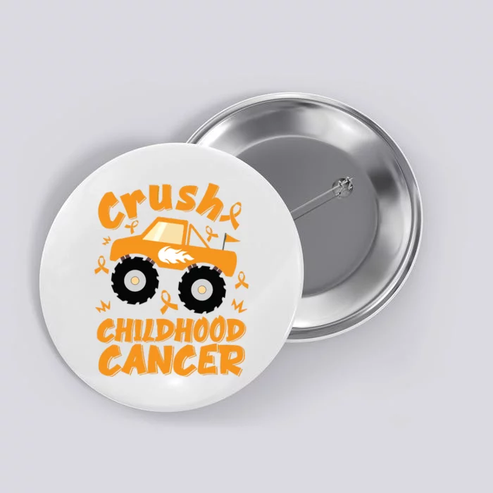 Crush Childhood Cancer Awareness Monster Truck & Gold Ribbon Button