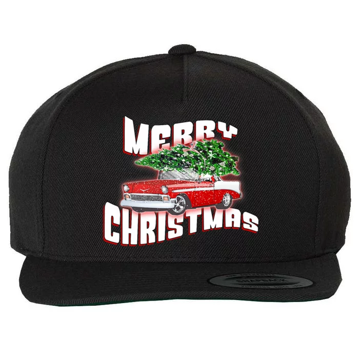 Classic Car Christmas Merry Christmas Wool Snapback Cap