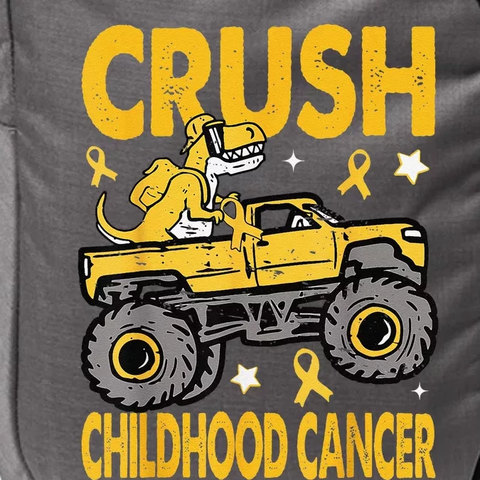 Crush Childhood Cancer Awareness Monster Truck Dinosaur Impact Tech Backpack