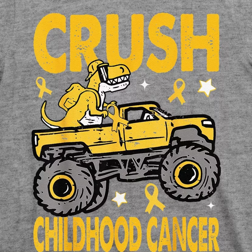 Crush Childhood Cancer Awareness Monster Truck Dinosaur T-Shirt