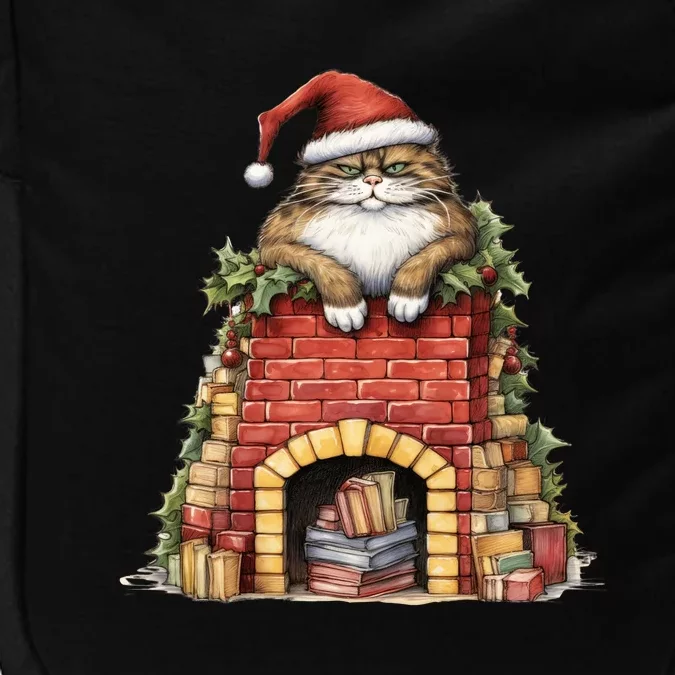 Christmas Cat Chimney Books Impact Tech Backpack