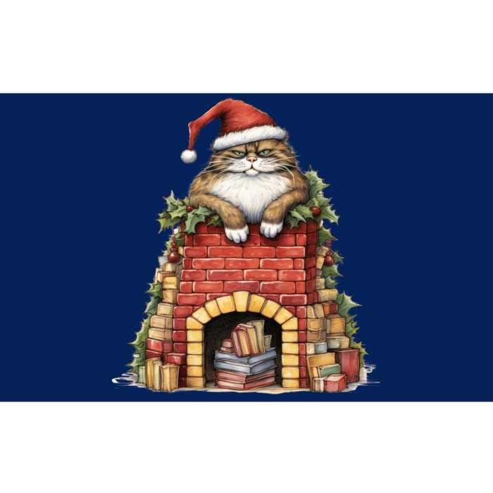 Christmas Cat Chimney Books Bumper Sticker