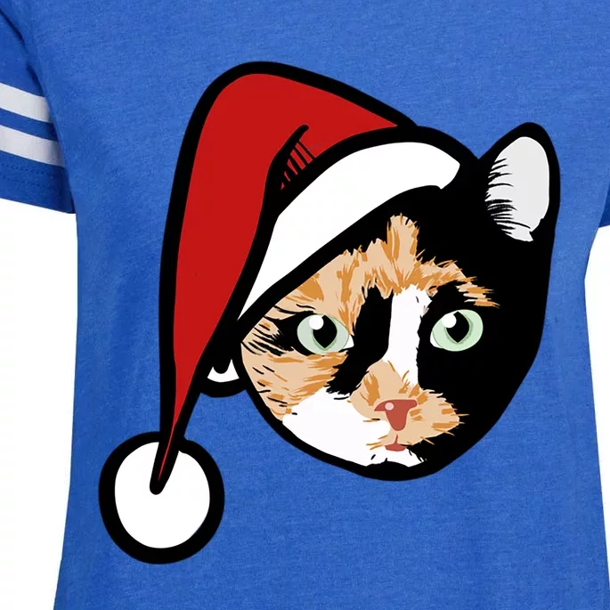 Calico Cat Christmas Gift Enza Ladies Jersey Football T-Shirt