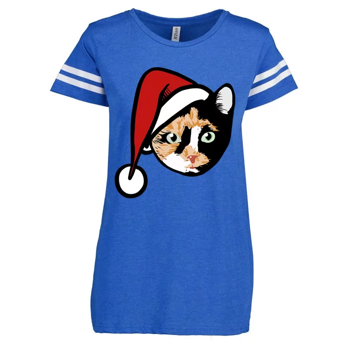 Calico Cat Christmas Gift Enza Ladies Jersey Football T-Shirt