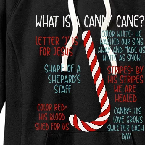 Candy Cane Christmas Christian Sayings Believe Faith God Women's Fleece Hoodie