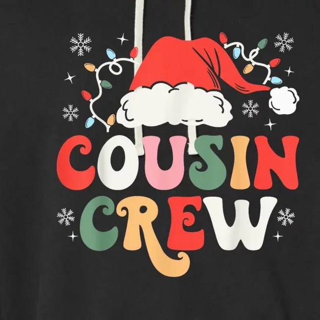 Christmas Cousin Crew Santa Family Matching Pajamas Xmas Garment-Dyed Fleece Hoodie