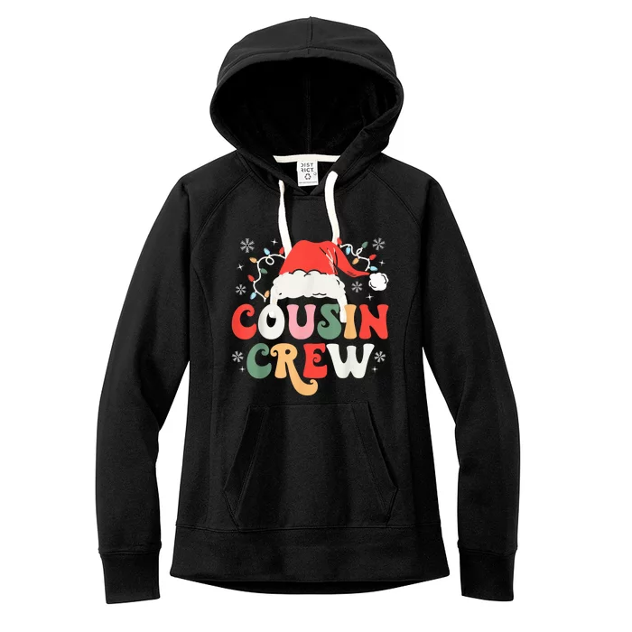 Christmas Cousin Crew Santa Family Matching Pajamas Xmas Women's Fleece Hoodie