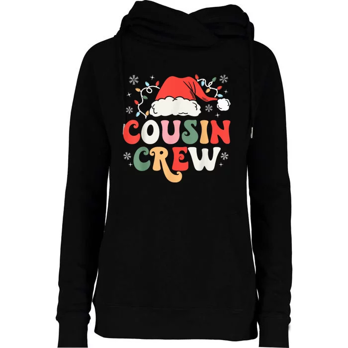 Christmas Cousin Crew Santa Family Matching Pajamas Xmas Womens Funnel Neck Pullover Hood