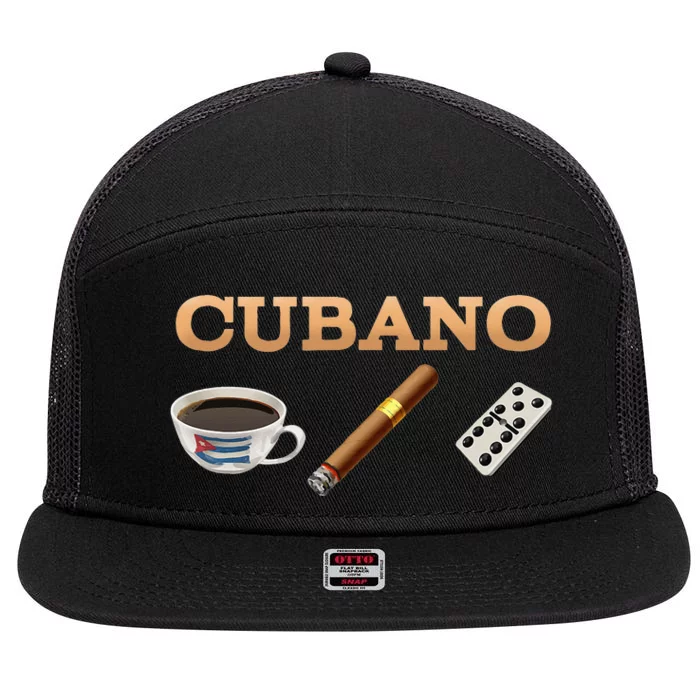 Cuban Cigar Cohiba Domino Coffee Havana Souvenir 7 Panel Mesh Trucker Snapback Hat