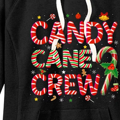 Candy Cane Crew Funny Christmas Candy Lover Xmas Pajamas Women's Fleece Hoodie