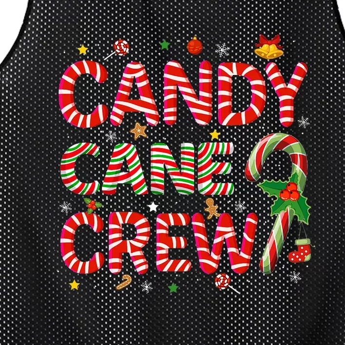 Candy Cane Crew Funny Christmas Candy Lover Xmas Pajamas Mesh Reversible Basketball Jersey Tank