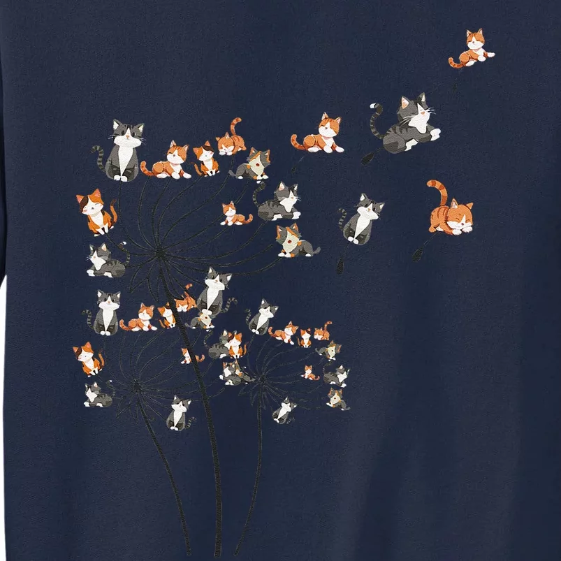 Cat Cute Cat Shirts Cute Dandelion Flower Tall Sweatshirt