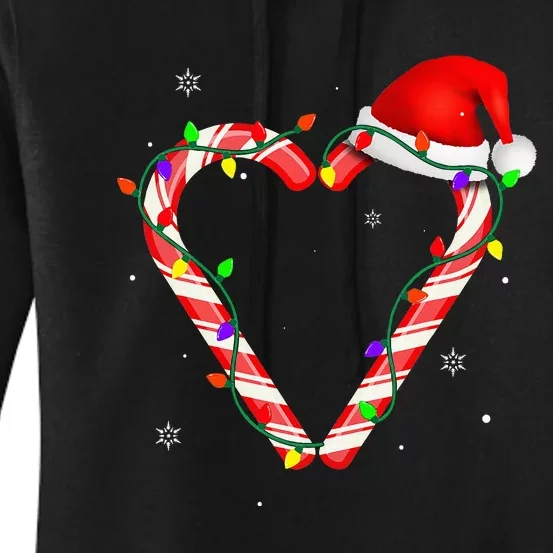 Candy Cane Crew Christmas Lights Family Matching Xmas Women's Pullover Hoodie