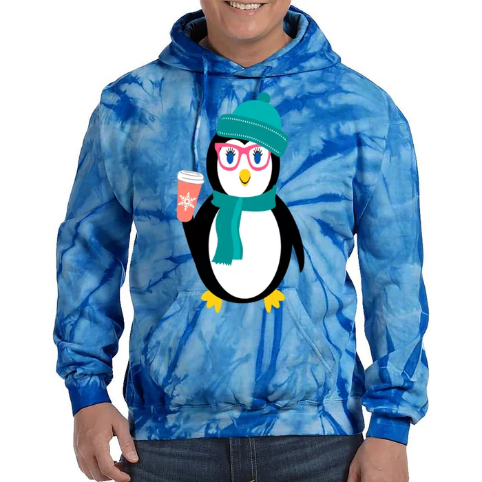 Cute Chillin Christmas Holiday Gift For Penguin Lovers Funny Gift Tie Dye Hoodie