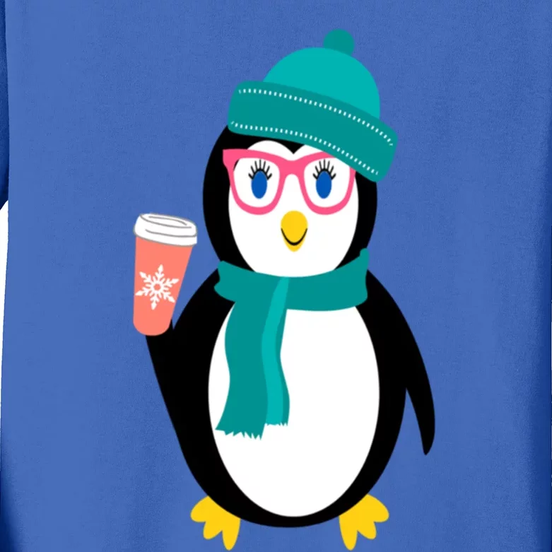 Cute Chillin Christmas Holiday Gift For Penguin Lovers Funny Gift Kids Long Sleeve Shirt