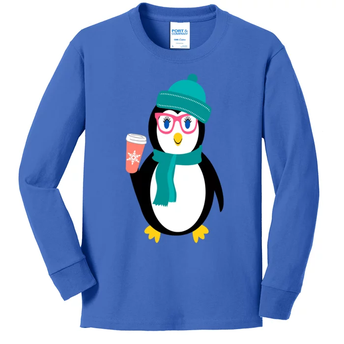 Cute Chillin Christmas Holiday Gift For Penguin Lovers Funny Gift Kids Long Sleeve Shirt