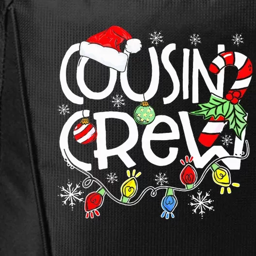 Christmas Cousin Crew Funny Red Plaid Matching Pajama Gifts City Backpack