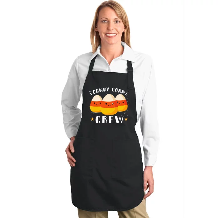 Candy Corn Crew Halloween Full-Length Apron With Pocket