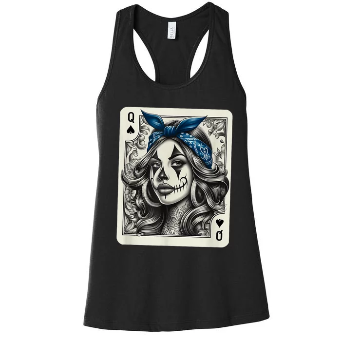 Chicana Chicano Camisa Cute Chicano Tattoo Art Clown Women's Racerback Tank