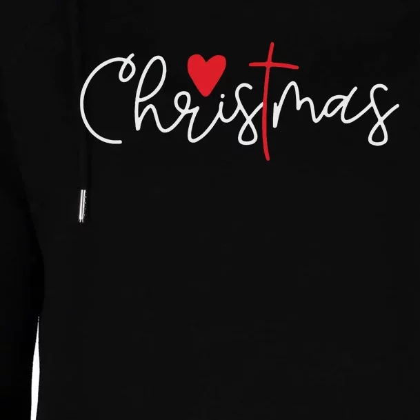 Cross Christmas Cute Xmas Pajama Christian Jesus Faith Womens Funnel Neck Pullover Hood