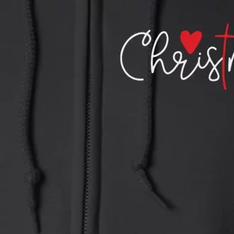 Cross Christmas Cute Xmas Pajama Christian Jesus Faith Full Zip Hoodie