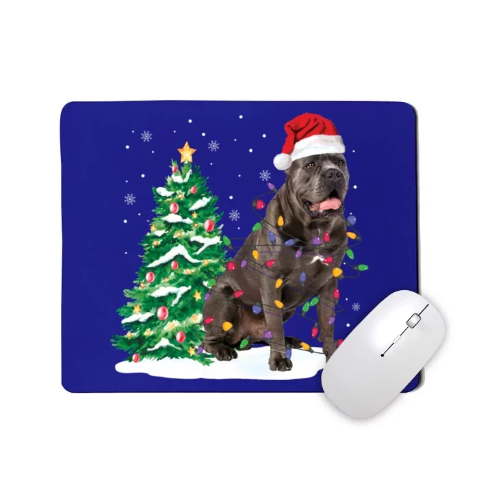 Cane Corso Christmas Tree Lights Santa Dog Xmas Funny Gift Boys Gift Mousepad