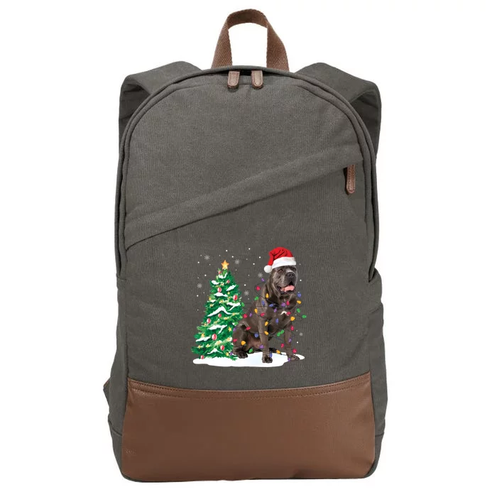 Cane Corso Christmas Tree Lights Santa Dog Xmas Funny Gift Boys Gift Cotton Canvas Backpack