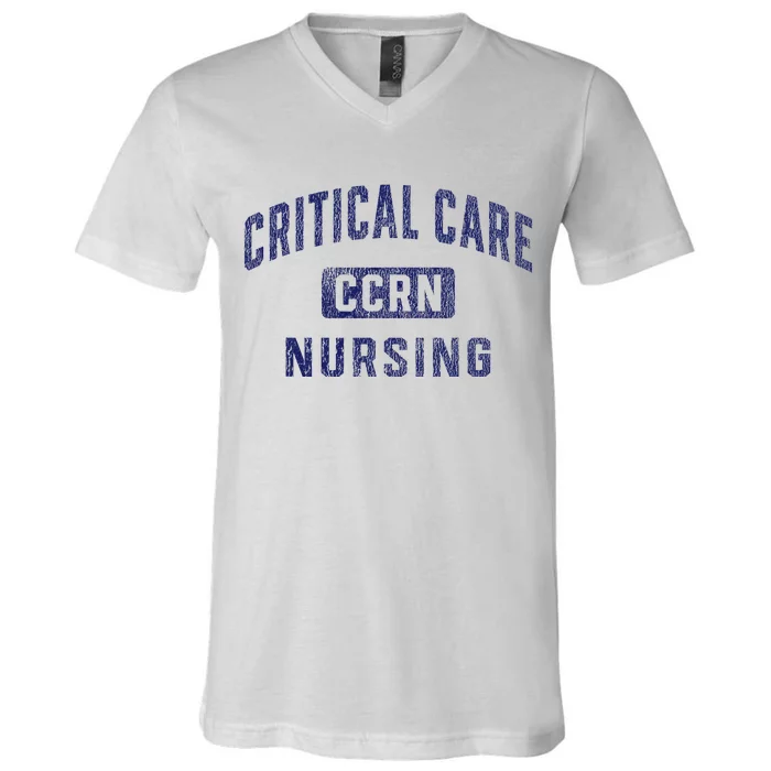 Ccrn Critical Care Nurse Icu Intensive Care Nursing V-Neck T-Shirt