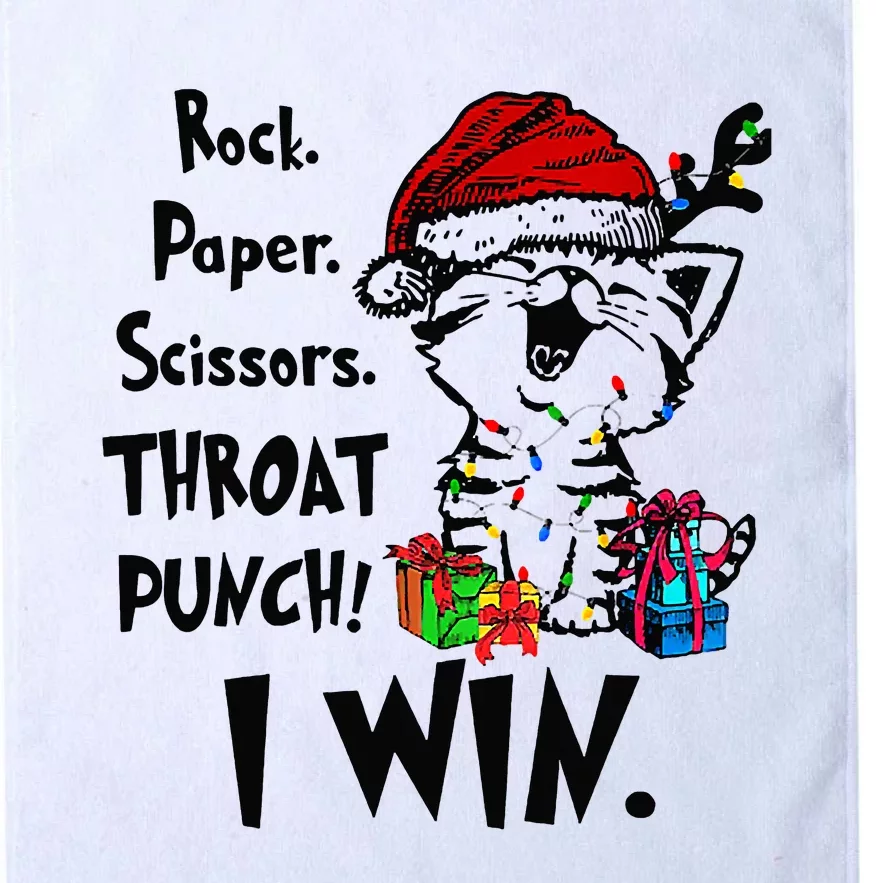 Cute Cat Christmas Rock Paper Scissors Throat Punch I Win Platinum Collection Golf Towel