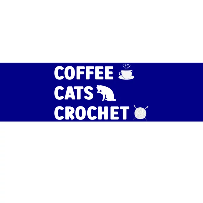 Coffee Cats Crochet Knitting Funny Crocheting For Cat Lovers Gift Bumper Sticker