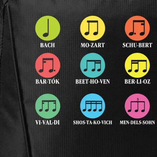 Classic Composers Classical Music Musical Notes City Backpack