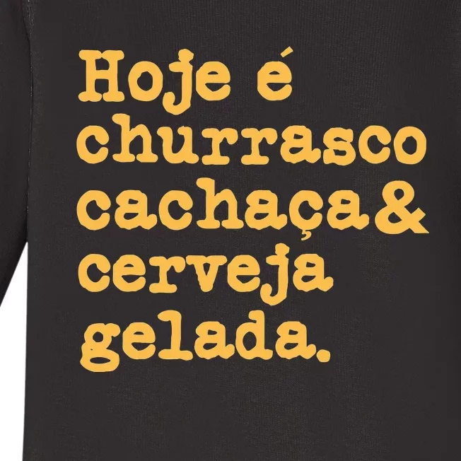 Cachaca Churrasco Cerveja Funny Brazilian Baby Long Sleeve Bodysuit