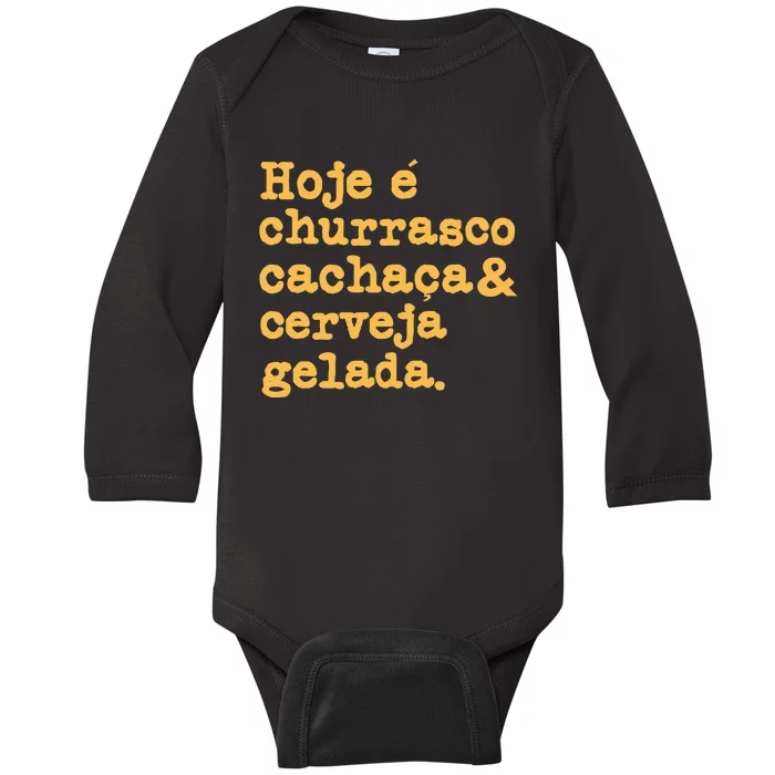 Cachaca Churrasco Cerveja Funny Brazilian Baby Long Sleeve Bodysuit