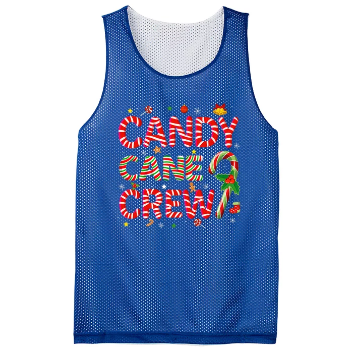 Candy Cane Crew Funny Christmas Candy Lover Xmas Pajamas Mesh Reversible Basketball Jersey Tank