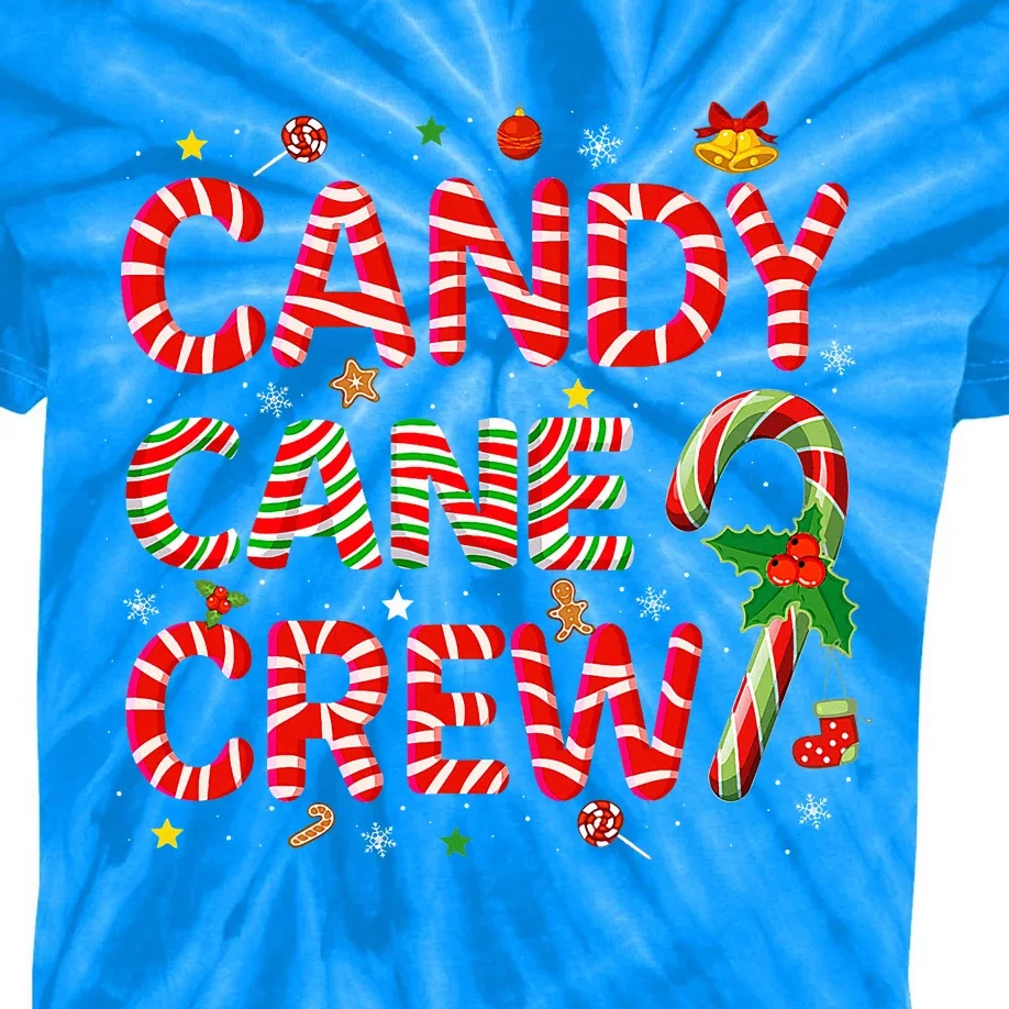 Candy Cane Crew Funny Christmas Candy Lover Xmas Pajamas Kids Tie-Dye T-Shirt