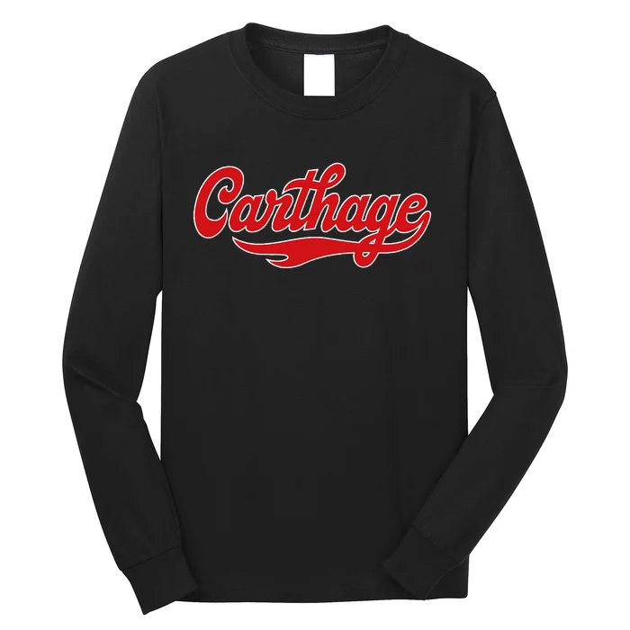 Carthage College Classic Athletic Script Throwback Vintage Long Sleeve Shirt