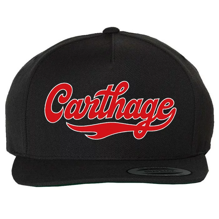 Carthage College Classic Athletic Script Throwback Vintage Wool Snapback Cap