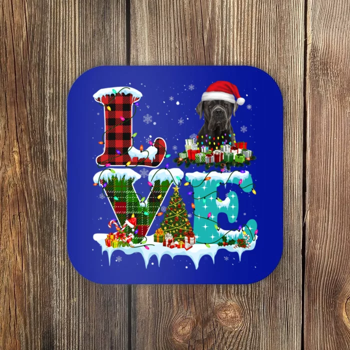 Cane Corso Christmas Tree Lights Santa Dog Xmas Gift Coaster