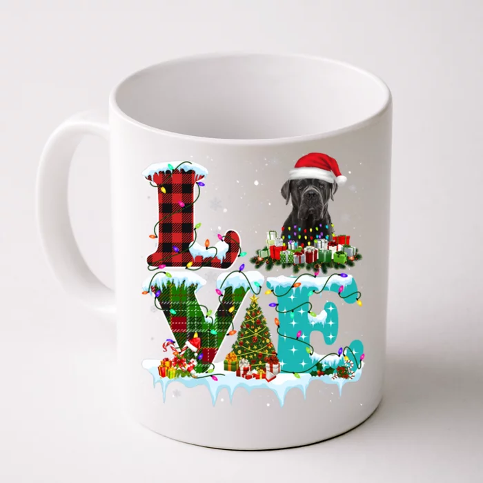 Cane Corso Christmas Tree Lights Santa Dog Xmas Gift Front & Back Coffee Mug